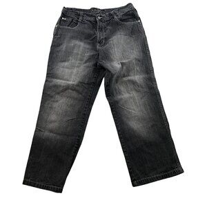 Southpole Mens Jeans Size 36 Relaxed Fit Classic Denim Straight Leg Black Casual